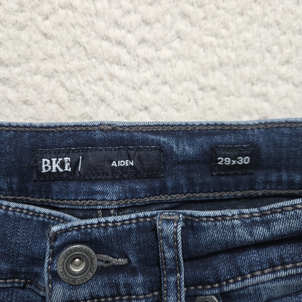 BKE Aiden Slim Mid Rise Boot Leg Jeans Women 27x26 Blue Denim - Picture 2 of 9